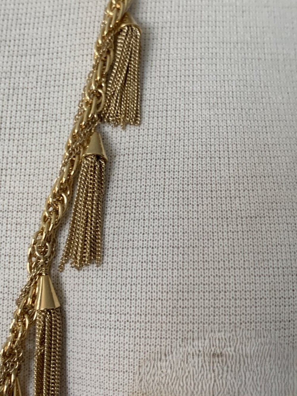 Ann Taylor Haute Tassels Gold Tone Necklace – 29" Long – Original Pouch Included - Picture 4 of 10